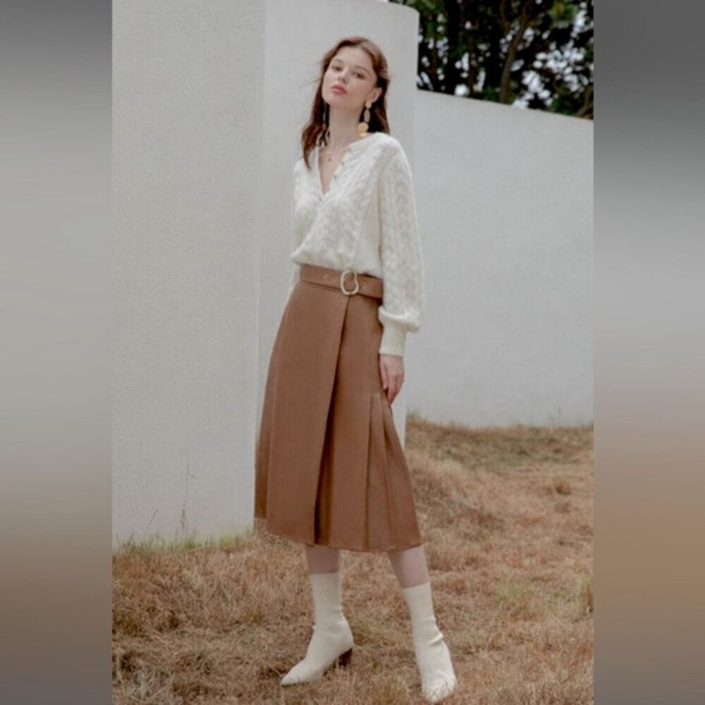 Petite Studio Kinsley Vegan Leather Skirt - Mocha XS